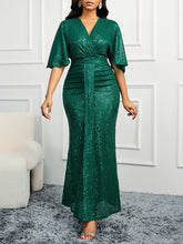 V-Neck Sequin Dress